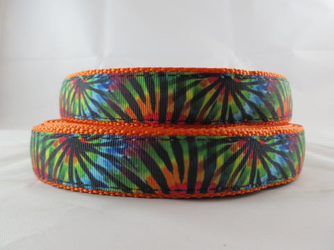 1" Tie Dye Stripes Dog Collar - Penny and Hoover's Pig Pen