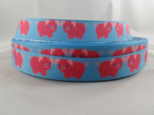 3/4" Blue Pigs Dog Collar - Penny and Hoover's Pig Pen