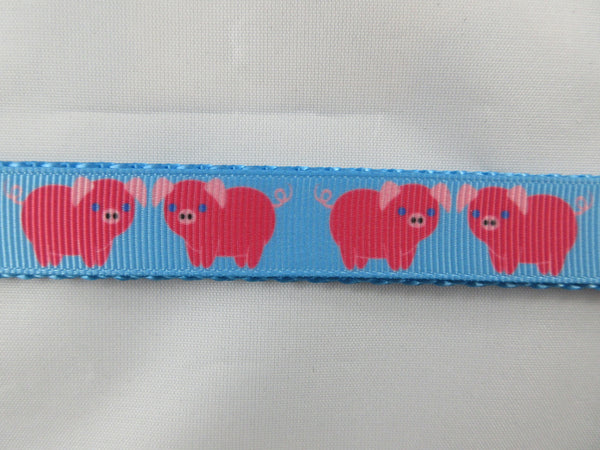 3/4" Blue Pigs Leash - Penny and Hoover's Pig Pen