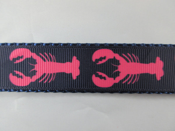 1" Hot Pink Lobsters Leash - Penny and Hoover's Pig Pen