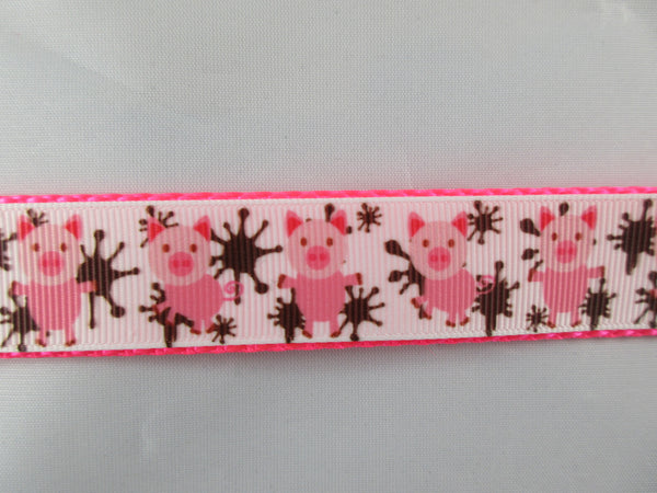 3/4" Pigs in Mud Dog Collar - Penny and Hoover's Pig Pen