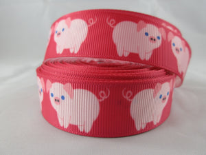 1" Pink Pigs Dog Collar - Penny and Hoover's Pig Pen