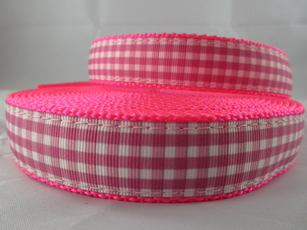 3/4" Pink and White Gingham Pig Harness - Penny and Hoover's Pig Pen