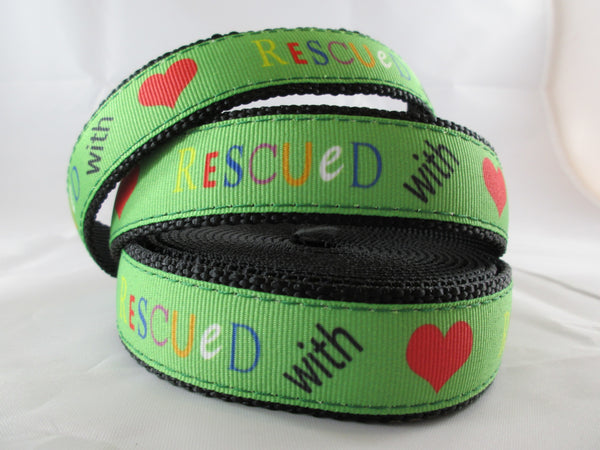 3/4" Rescued With Love Dog Collar - Penny and Hoover's Pig Pen
