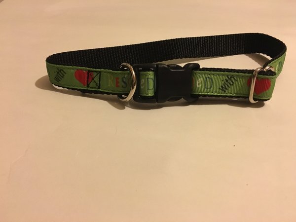 3/4" Rescued With Love Dog Collar - Penny and Hoover's Pig Pen