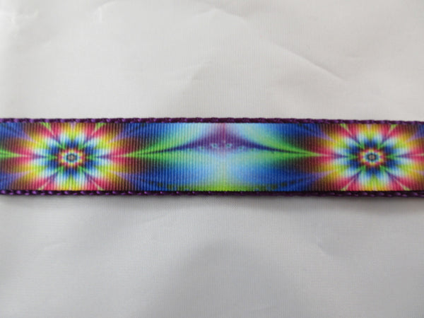 1" Tie Dye Flowers Dog Collar - Penny and Hoover's Pig Pen