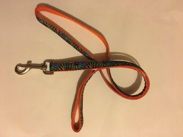 3/4" Tie Dye Stripes Leash - Penny and Hoover's Pig Pen
