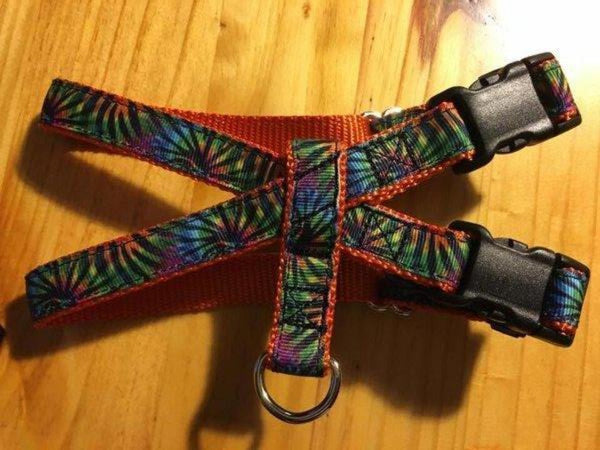 1" Tie Dye Stripes Pig Harness - Penny and Hoover's Pig Pen