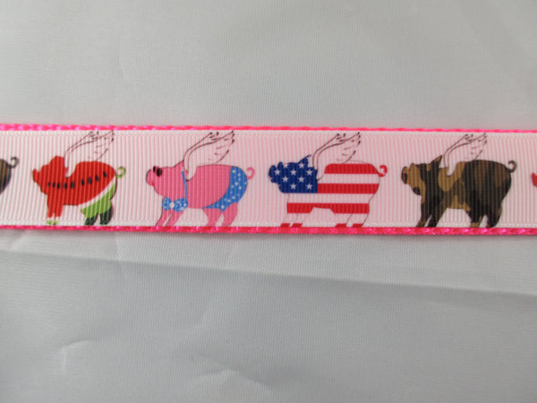 1" When Pigs Fly Dog Collar - Penny and Hoover's Pig Pen