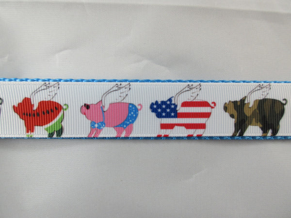 1" When Pigs Fly Leash - Penny and Hoover's Pig Pen