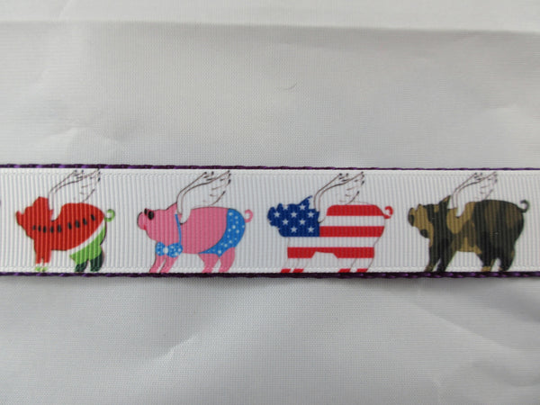 3/4" When Pigs Fly Dog Collar - Penny and Hoover's Pig Pen